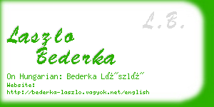 laszlo bederka business card